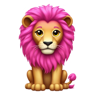 Hot Pink ombre full-body lion with glitter sticker