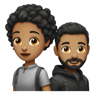 Couple, girl with black hair and boy with short hair and beard i sticker