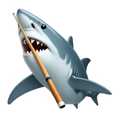 Shark with pool cue sticker