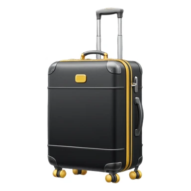 A compact rolling suitcase with a telescopic handle sticker