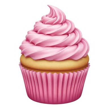 super realistic vanilla cupcake with pink frosting sticker
