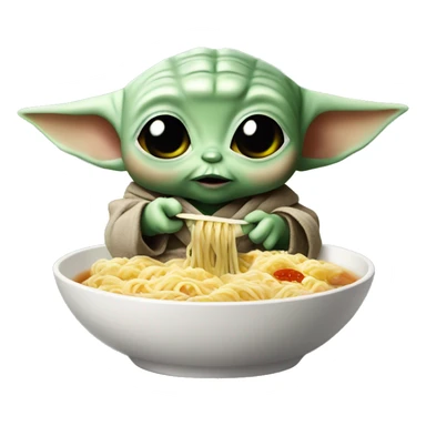 Baby yoda eating ramen sticker