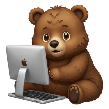 bear emoji playing and chilling pc cozy sticker