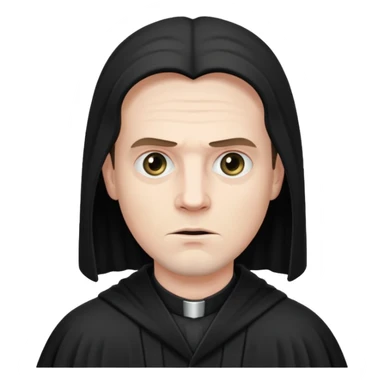 A preacher who's actually a demon.... but Noone knows it yet, in the style of your bleeding skull art. Dark gritty and menacing sticker