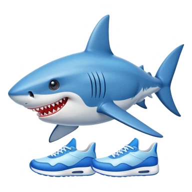 Crea un tiburón con zapatillas azules sticker