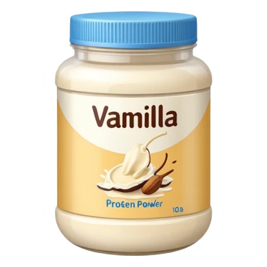 vanilla protein powder jar labeled vanilla picture icon sticker