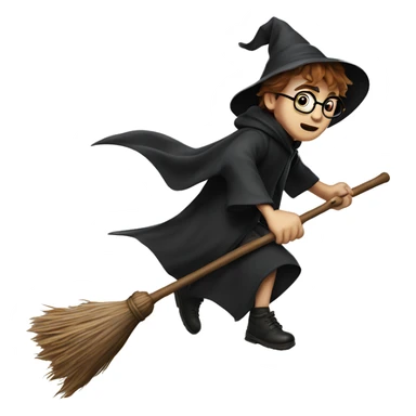 Harry potter on a broomstick sticker