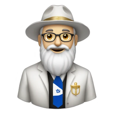 rabbi with payot with the israelian flag sticker