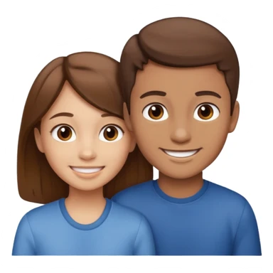 Fight girl and boy Brown hair  sticker