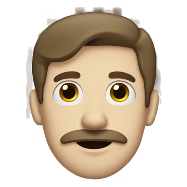 Pale guy brown hair moustache covered in blanket sticker