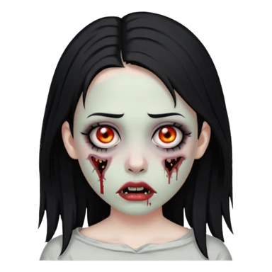 Zombie girl with a septum piercing black hair sticker