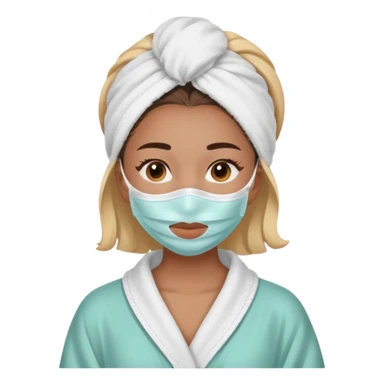 Girl with skin care face mask on and in a robe sticker