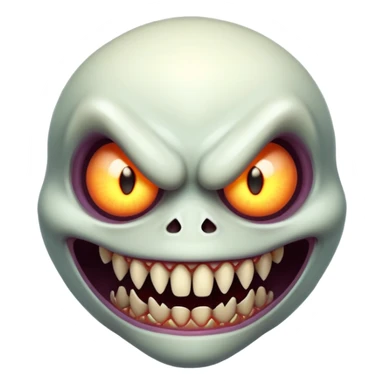 creepy freaky monster face with bizarre features sticker