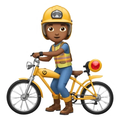 Bike Boy with calling talk emoji  sticker