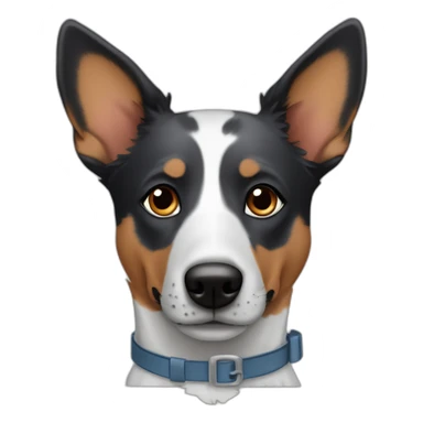 blue heeler mix dog with brown eyes and floppy ears sticker