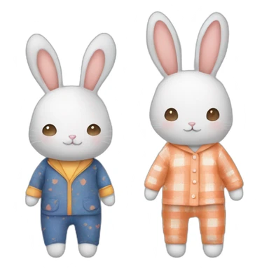 Lapin mignon and pajamas carotte sticker