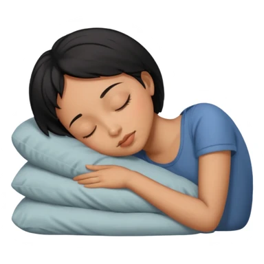 Sleeping black short-haired girl sticker