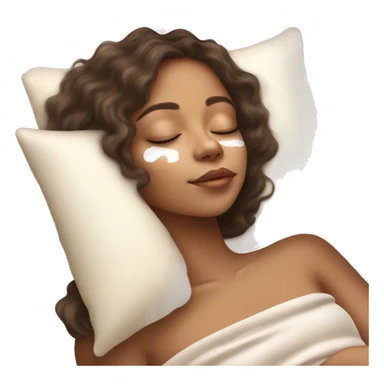 pretty light skinned brunette girl sleeping with cream coloured moisturiser on her face soft textures sticker