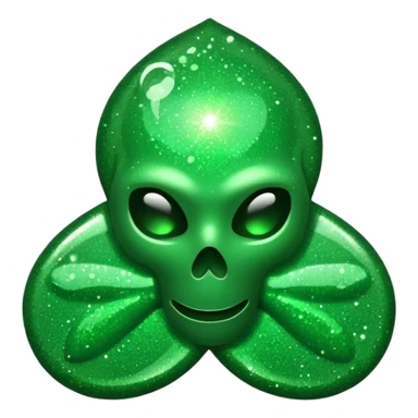 glitter green toxic symbol sticker