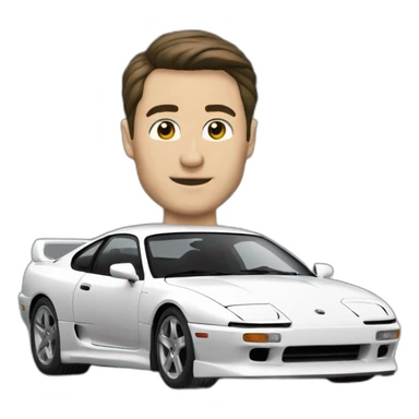 Homme qui conduit un Supra mk4 sticker