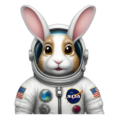 Rabbit as an astronaut sticker