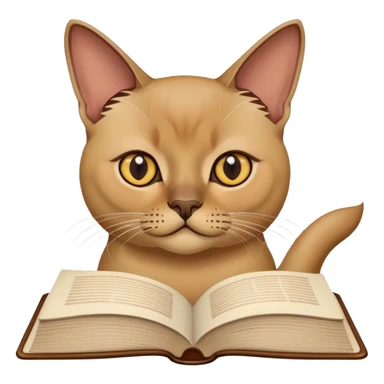 Burmese cat with book sticker