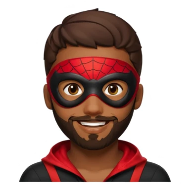 Miles Morales with beard, eye mask, low fade sticker