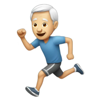 old person running sticker