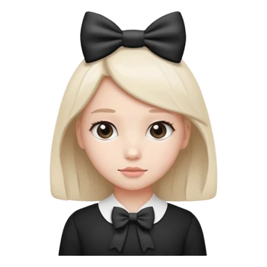 monochrome cute bow sticker