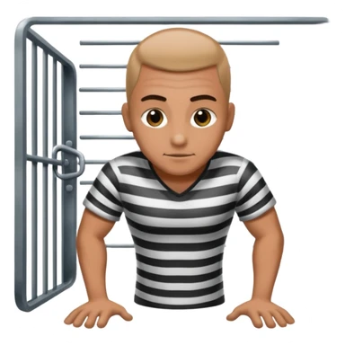 Prisoner doing pushups in front of jail cell sticker