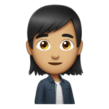 phillipino young man with long long straight black hair sticker