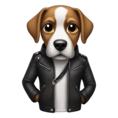 dj dog in a leather jacket sticker