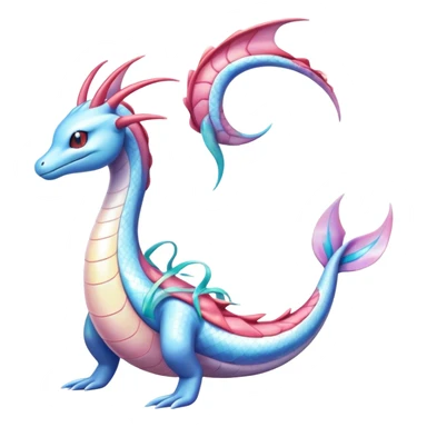 Milotic-Dragonair-Dratini-hybrid, full body, two legs, two hands sticker