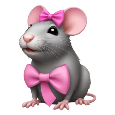 Rat with a pink bow sticker