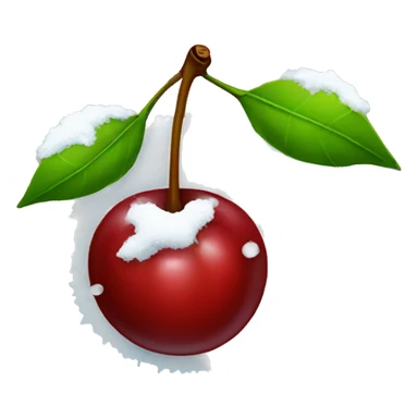 A cherry with snow on it sticker