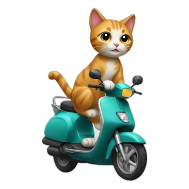 Cat on scooter sticker