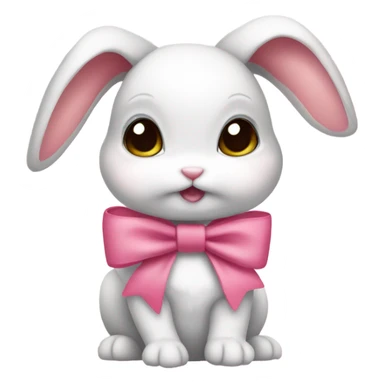 Baby bunny with coquette bow open bbfdswwa324hffhfnbhbr3gthuig sticker