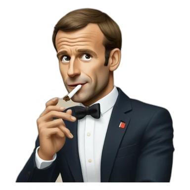 emmanuel macron smoking a big joint sticker