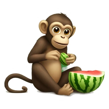 A MONKEY EATING WATERMELON sticker
