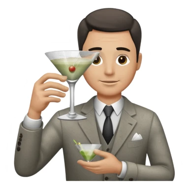 a pile of dust holding a martini sticker