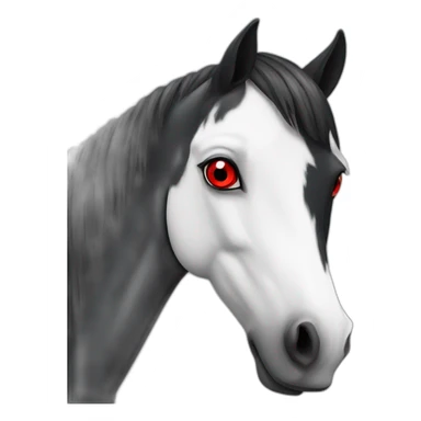Black&white horse with red eyes sticker