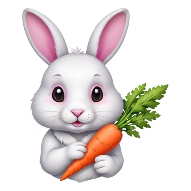 Rabbit holding a carrot sticker