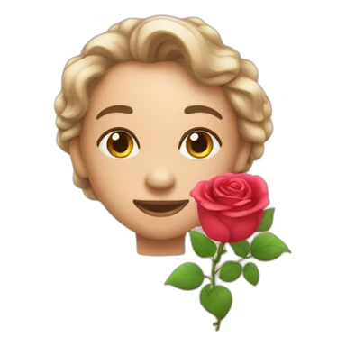 Coeur avec rose sticker