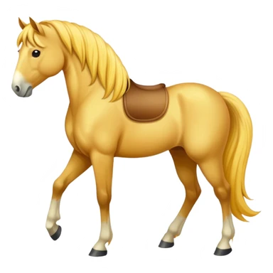 A yellow adult horse standing sticker