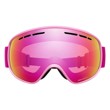 sporty pink ski goggles, frameless design with pink mirrored lenses, snow eyewear sticker