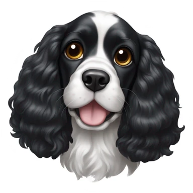Black and white cocker spaniel sticker