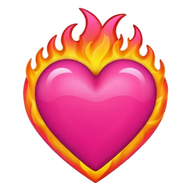 Black, red, hot pink heart make it way more flashy, lightly wreathed in flame  sticker