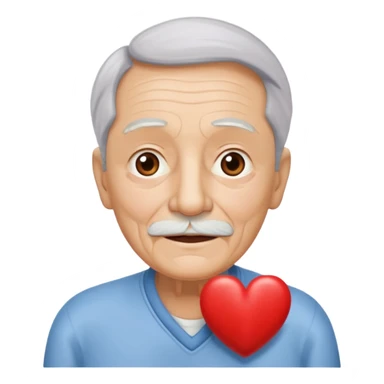 una imagen de un abuelo de 63 años con una enfermedad cardiovascular pero puedes poner al rededor habitos saludables PERO QUE SUFRA DE ENFERMEDAD CARDIOVASCULAR Y QUE NO SE VEA TAN FELIZZ sticker