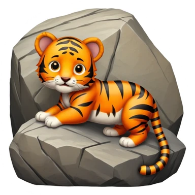 baby tiger rock climbing sticker