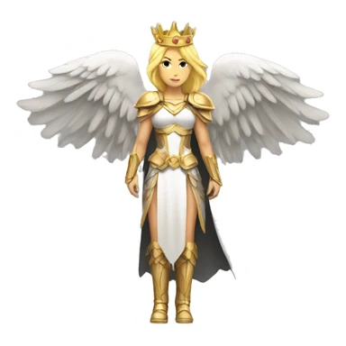 Blond Valkyrie full body with crown with wings sticker
